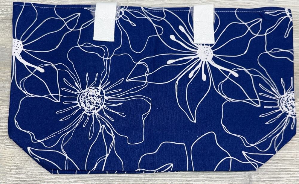 Tommy Bahama Womens Tote Bag Navy Blue White Floral Print Large Beach Bag New